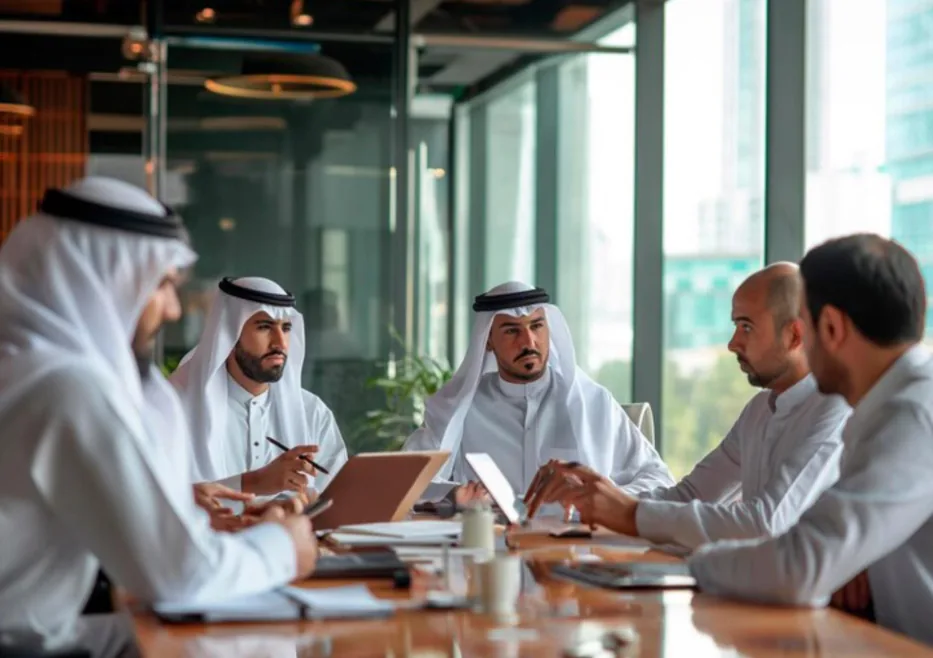 فريق عمل المدينة اليوم في اجتماع